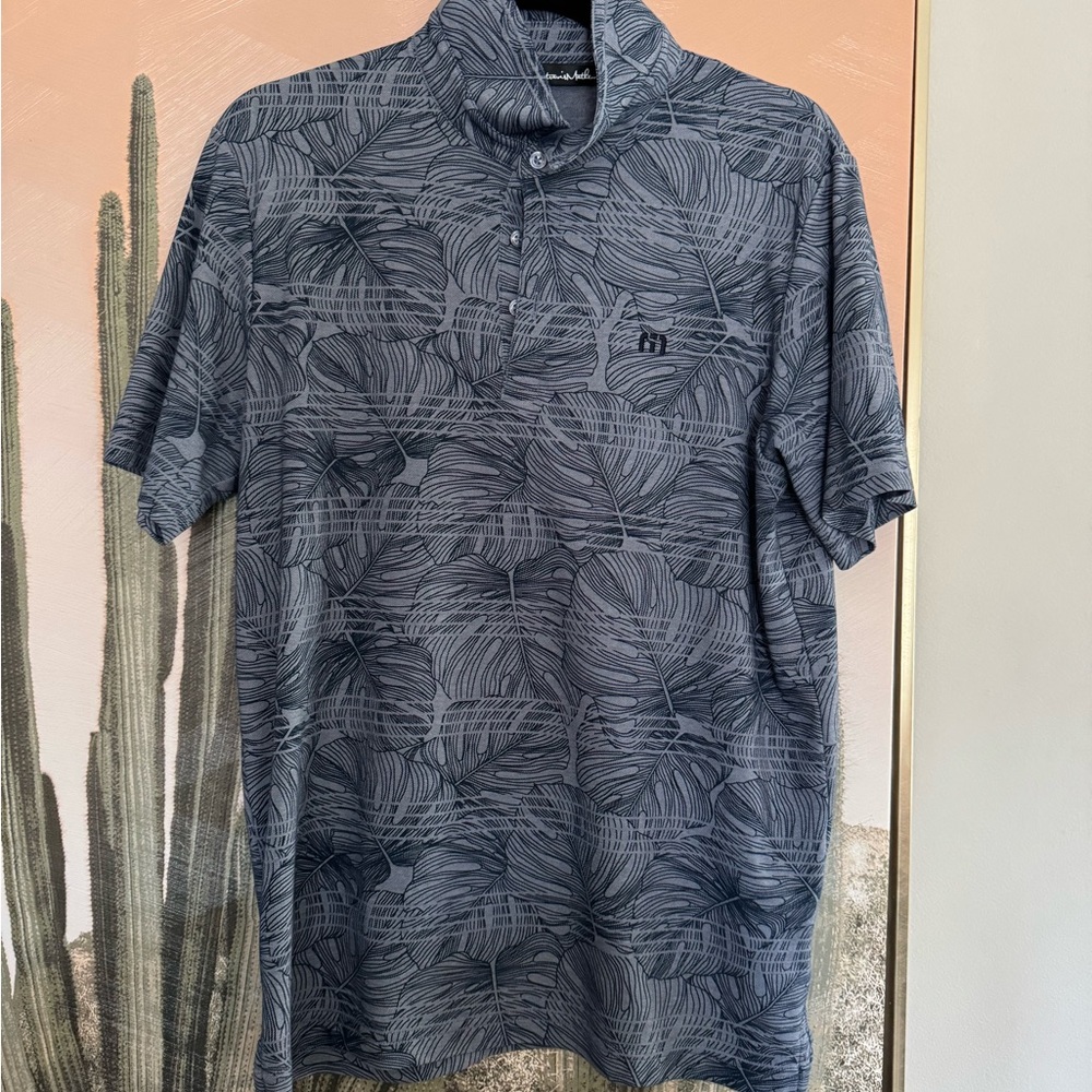 Travis Mathew Dolphin Dive Blue Polo Shirt